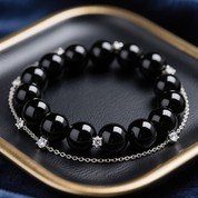 Obsidian kő karkötő